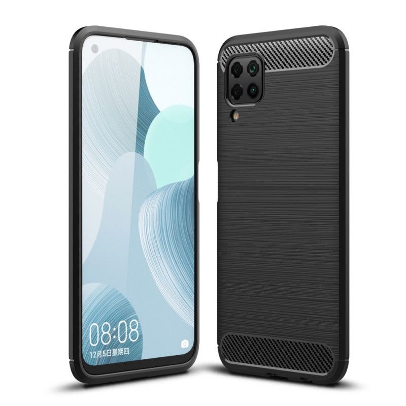 Cover Huawei P40 Lite Sort Børstet Kulfiber Beskyttelse