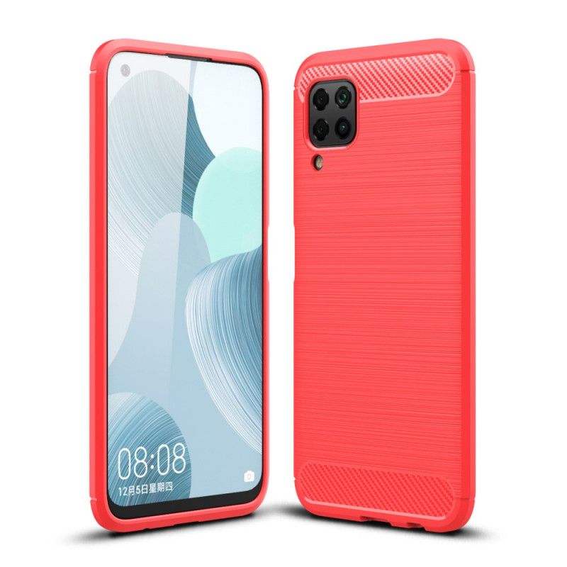 Cover Huawei P40 Lite Sort Børstet Kulfiber Beskyttelse