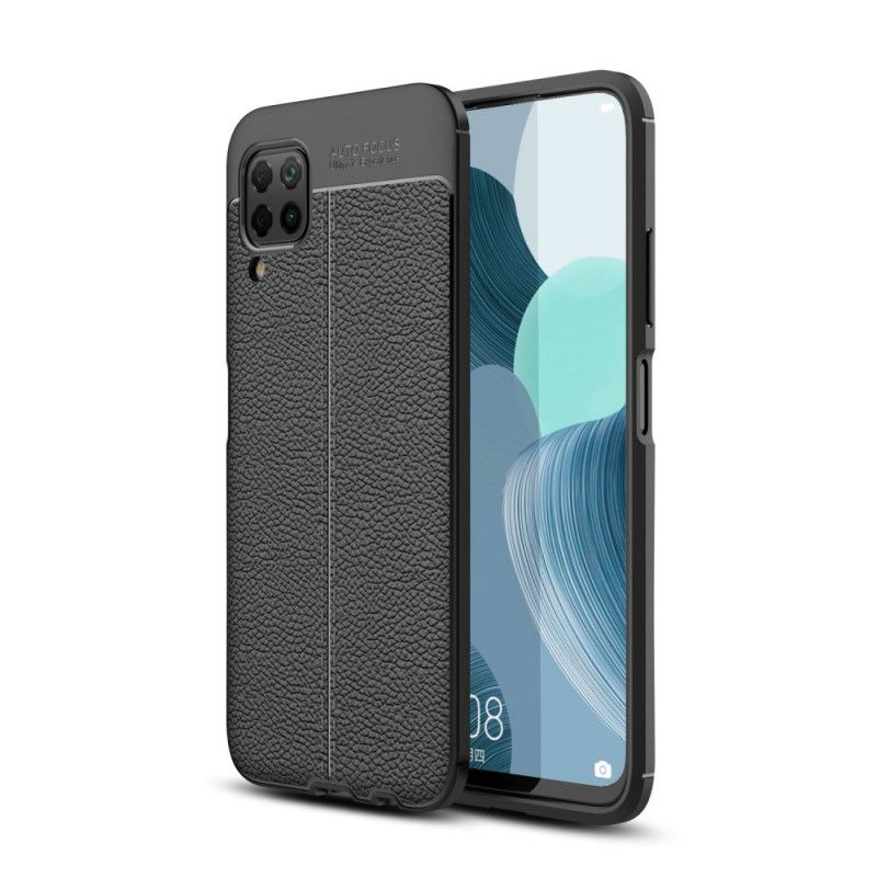 Cover Huawei P40 Lite Sort Dobbeltlinjeret Lychee-Lædereffekt