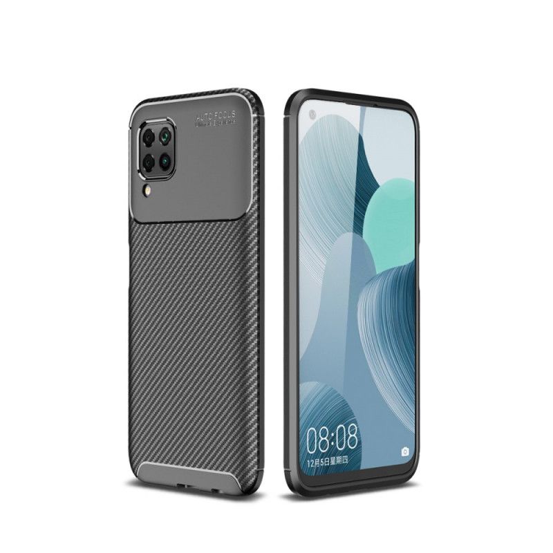 Cover Huawei P40 Lite Sort Mobilcover Fleksibel Kulfibertekstur