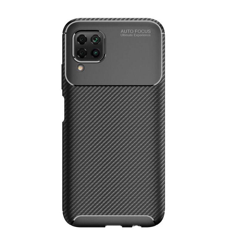 Cover Huawei P40 Lite Sort Mobilcover Fleksibel Kulfibertekstur