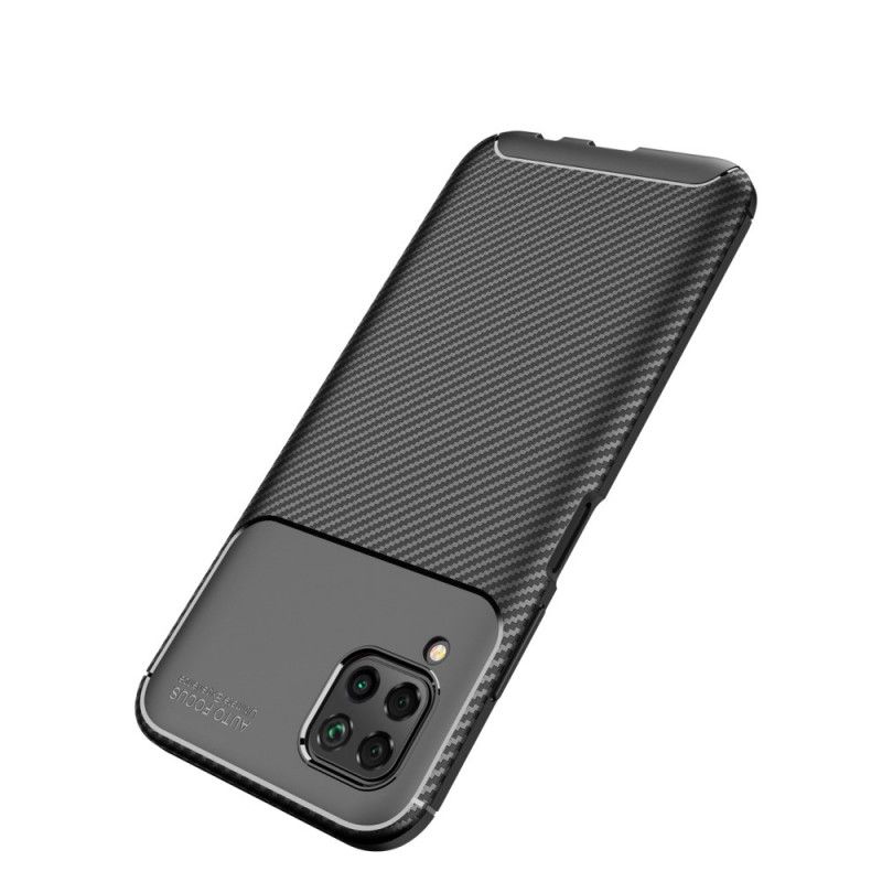 Cover Huawei P40 Lite Sort Mobilcover Fleksibel Kulfibertekstur