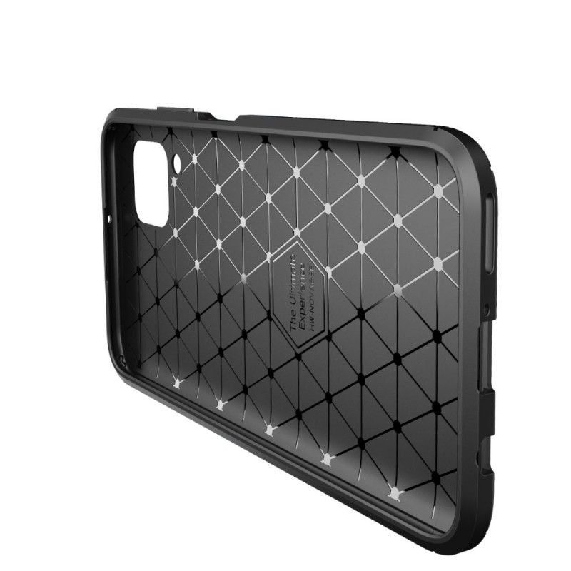 Cover Huawei P40 Lite Sort Mobilcover Fleksibel Kulfibertekstur