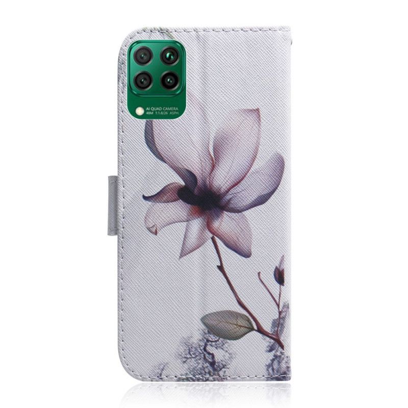 Flip Cover Huawei P40 Lite Mobilcover Gammel Rosenblomst