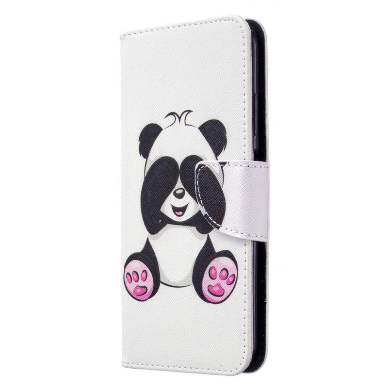 Flip Cover Læder for Huawei P40 Lite Sjov Panda