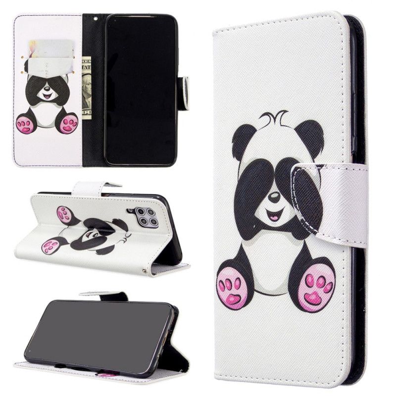 Flip Cover Læder for Huawei P40 Lite Sjov Panda