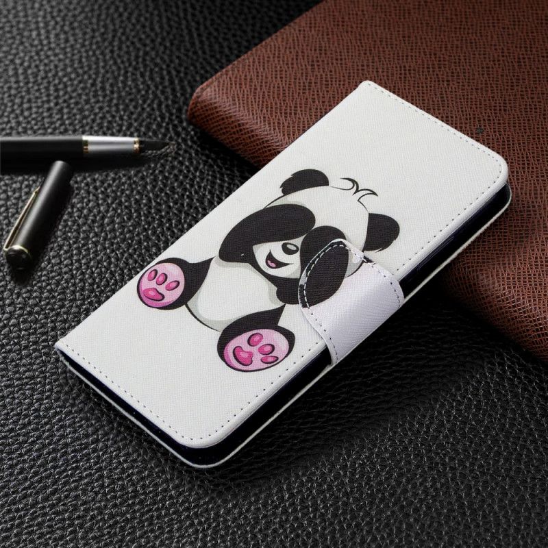 Flip Cover Læder for Huawei P40 Lite Sjov Panda