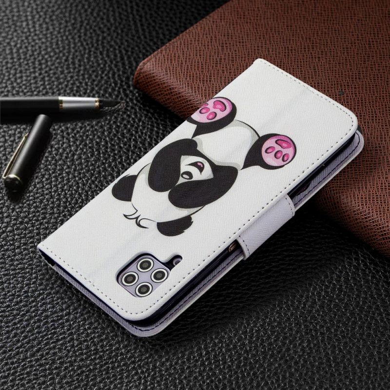 Flip Cover Læder for Huawei P40 Lite Sjov Panda