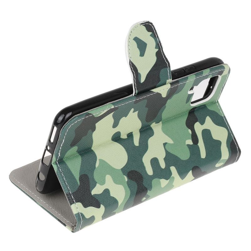 Flip Cover Læder Huawei P40 Lite Militær Camouflage Beskyttelse