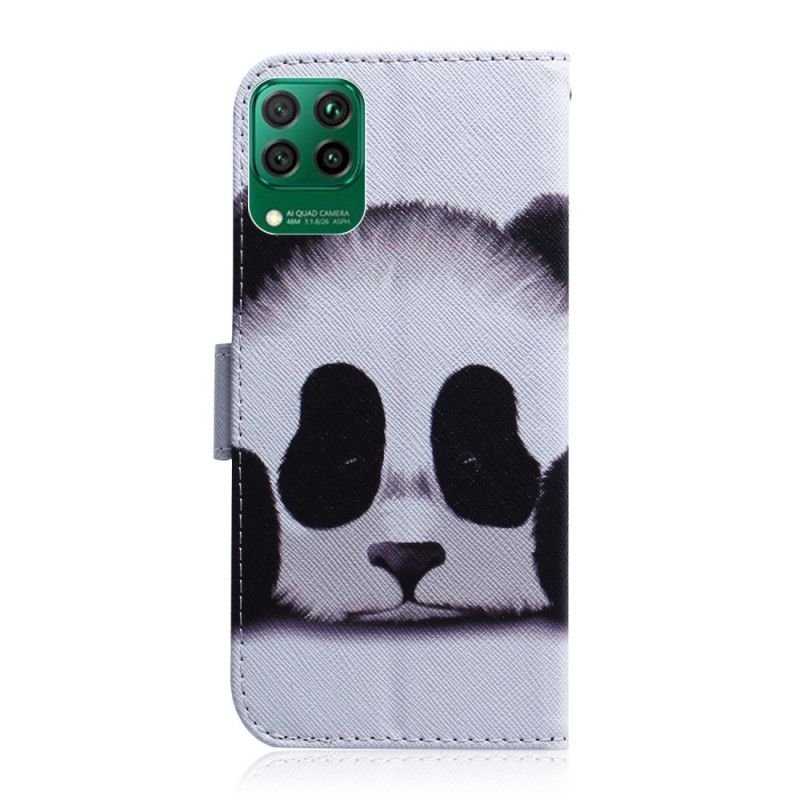 Flip Cover Læder Huawei P40 Lite Panda Ansigt