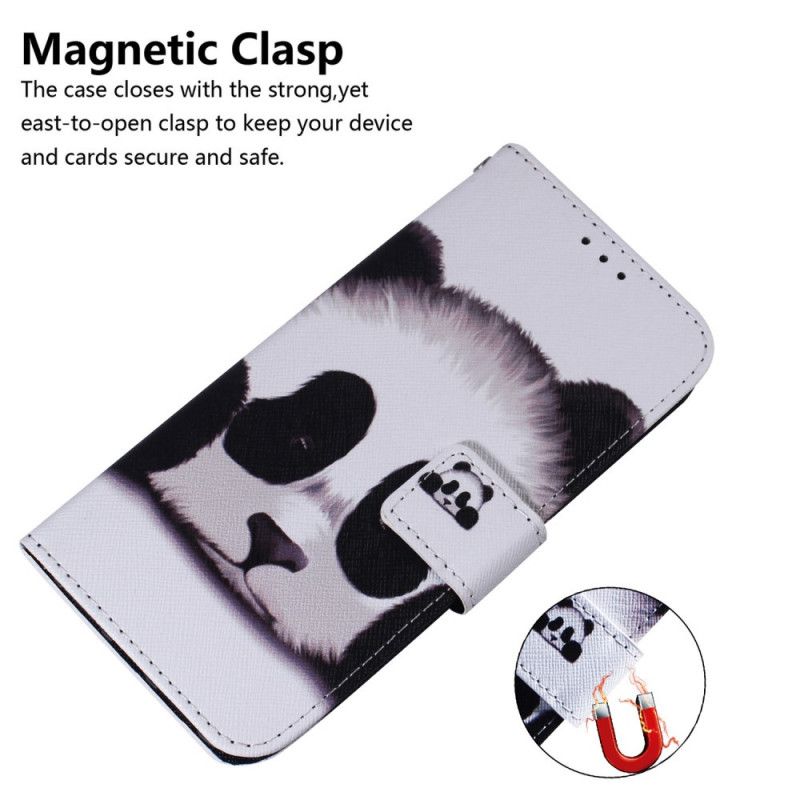 Flip Cover Læder Huawei P40 Lite Panda Ansigt