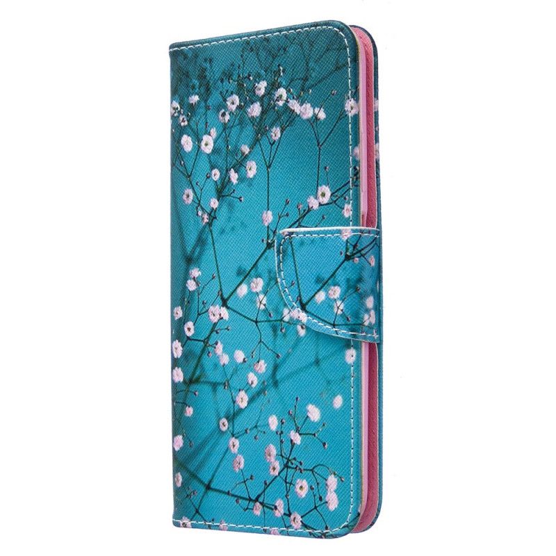 Flip Cover Læder Huawei P40 Lite Træ I Blomst Original