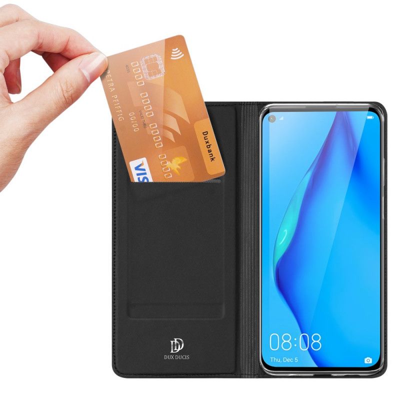 Læder Cover for Huawei P40 Lite Sort Pro Dux Ducis Hud