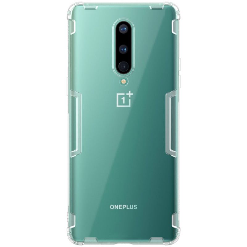 Cover OnePlus 8 Grå Mobilcover Forstærket Gennemsigtig Nillkin