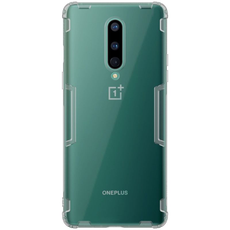 Cover OnePlus 8 Grå Mobilcover Forstærket Gennemsigtig Nillkin