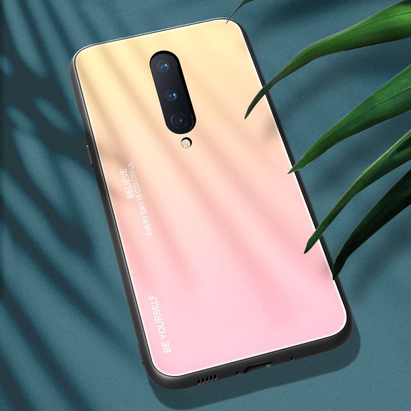 Cover OnePlus 8 Rød Vær Dig Selv Hærdet Glas