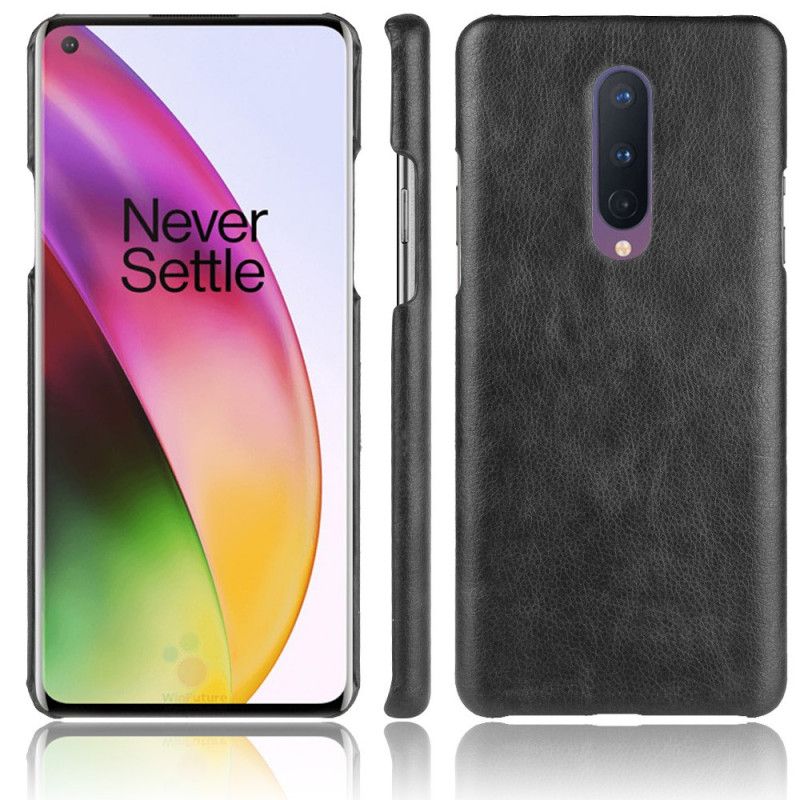 Cover OnePlus 8 Sort Ydeevne Lychee Læder Effekt