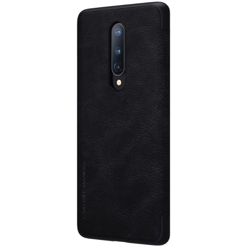 Læder Cover OnePlus 8 Rød Nillkin Qin-Serie