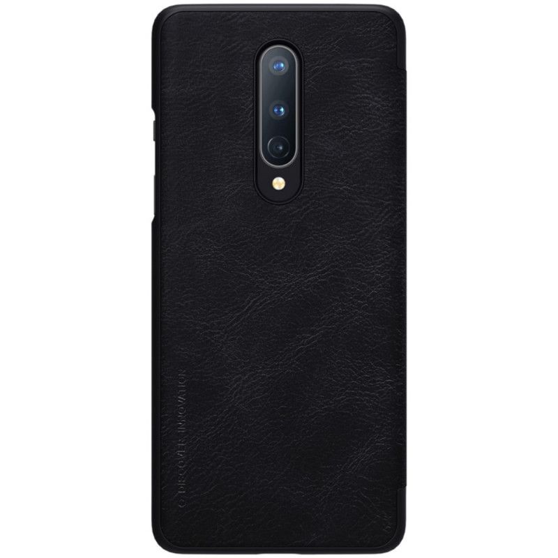 Læder Cover OnePlus 8 Rød Nillkin Qin-Serie