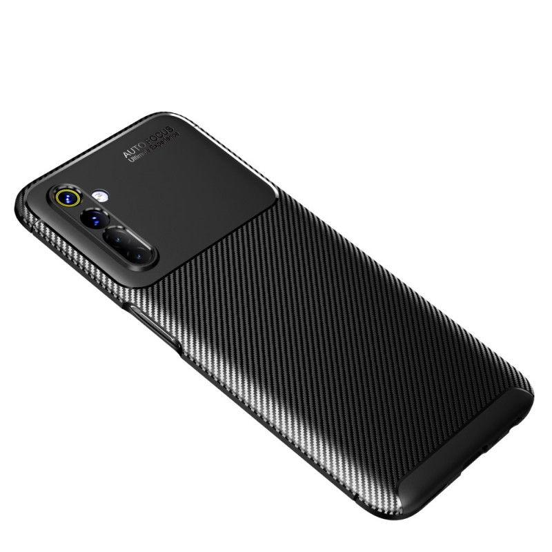 Cover Realme 6 Sort Fleksibel Kulfibertekstur