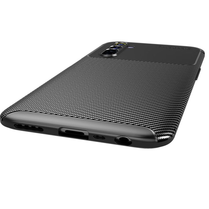 Cover Realme 6 Sort Fleksibel Kulfibertekstur