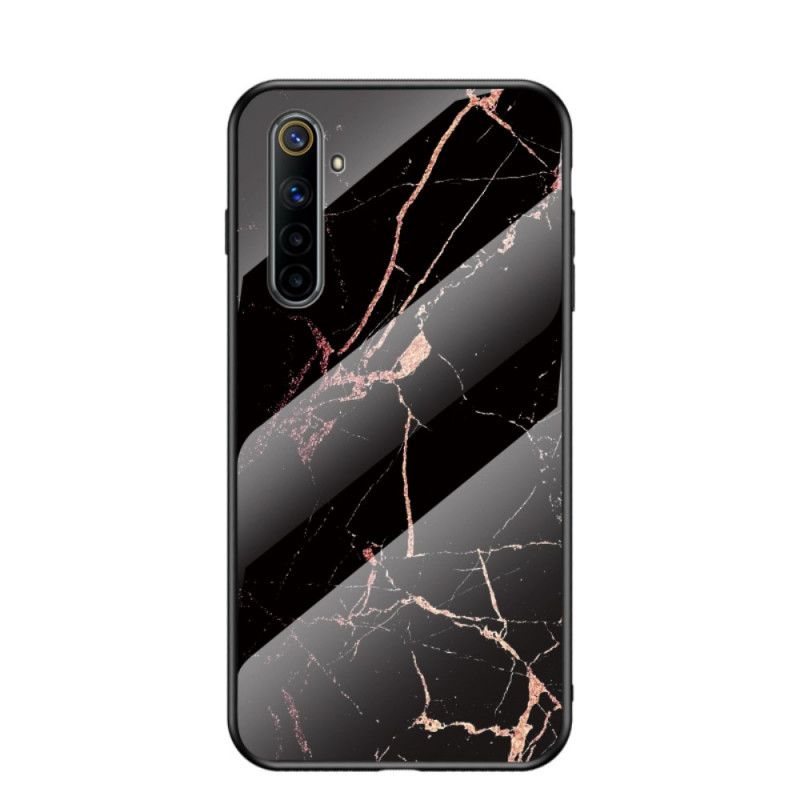 Cover Realme 6 Sort Premumfarver I Hærdet Glas Beskyttelse