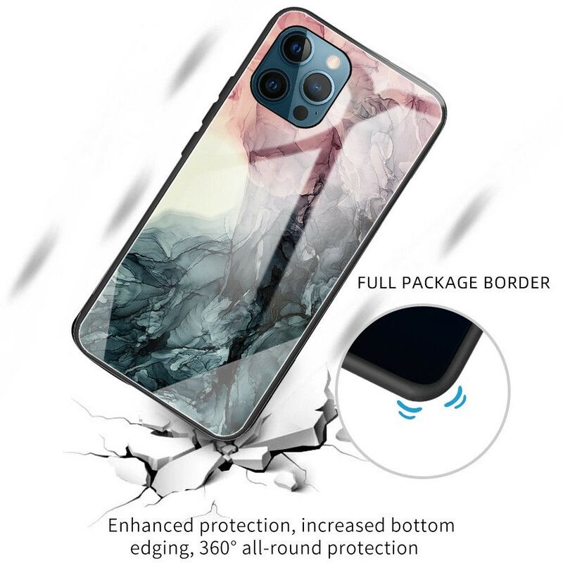 Cover iPhone 13 Pro Marmor Hærdet Glas