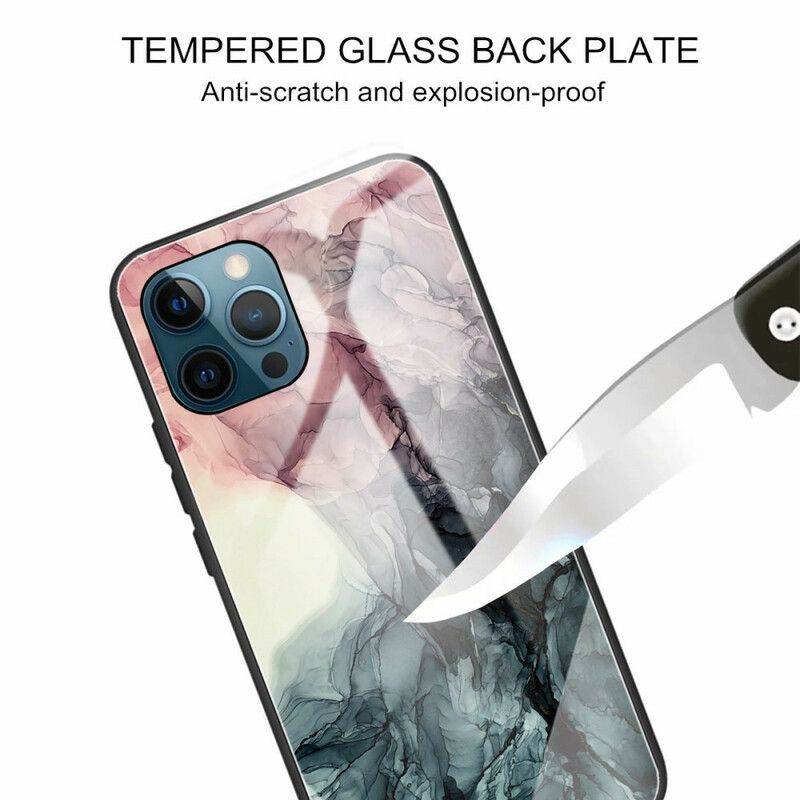 Cover iPhone 13 Pro Marmor Hærdet Glas