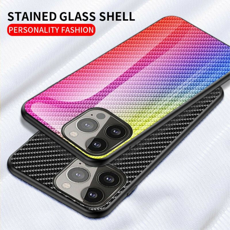 Cover iPhone 13 Pro Telefon Etui Carbon Fiber Hærdet Glas