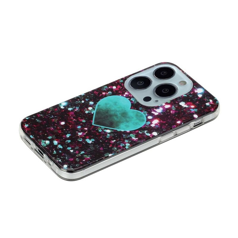 Cover iPhone 13 Pro Telefon Etui Glitter Marble