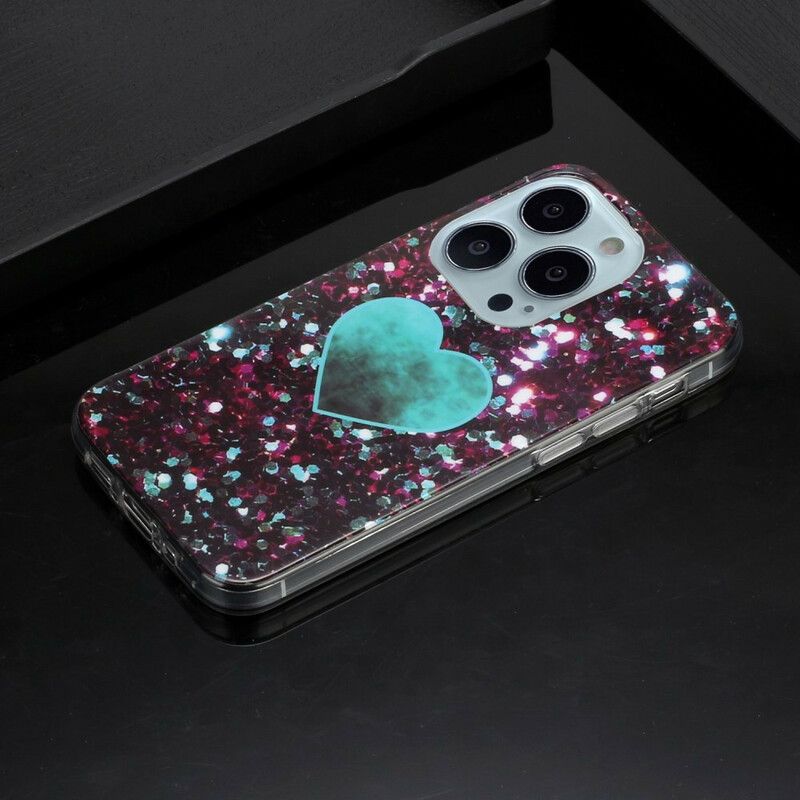 Cover iPhone 13 Pro Telefon Etui Glitter Marble