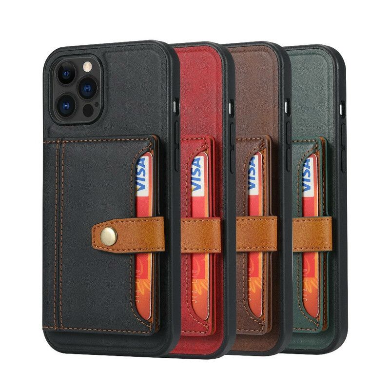 Cover iPhone 13 Pro Telefon Etui Kortholder Støttestrop