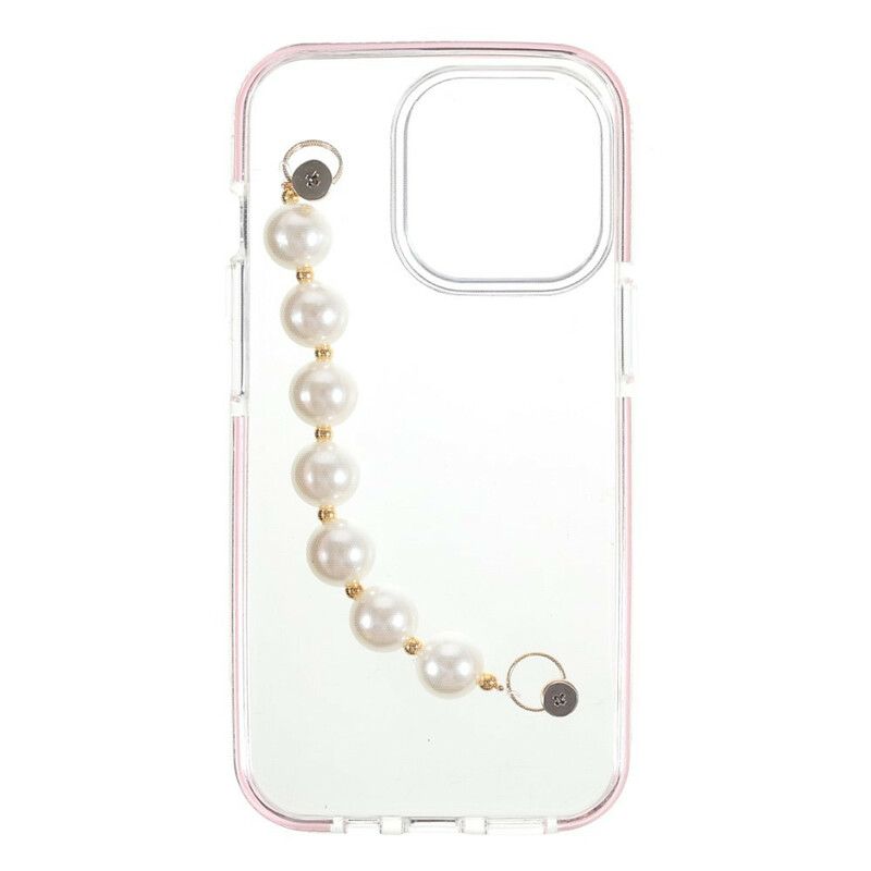 Cover iPhone 13 Pro Telefon Etui Silikone Armbånd Perler