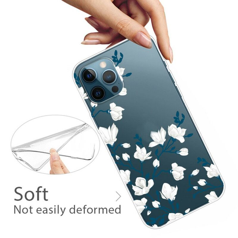 Cover Til iPhone 13 Pro Hvide Blomster