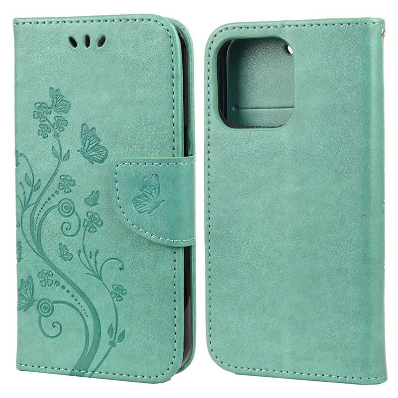 Flip Cover iPhone 13 Pro Floral Strappy