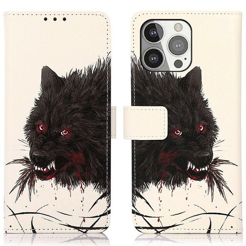 Flip Cover iPhone 13 Pro Hungry Wolf