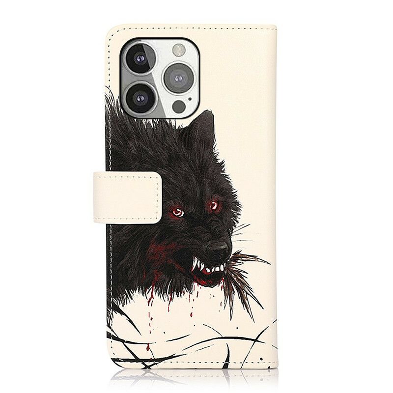 Flip Cover iPhone 13 Pro Hungry Wolf