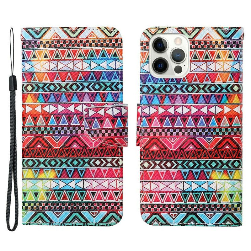 Flip Cover iPhone 13 Pro Patchwork Med Rem