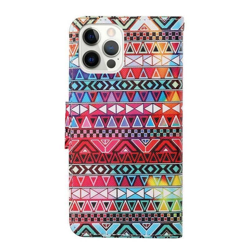 Flip Cover iPhone 13 Pro Patchwork Med Rem