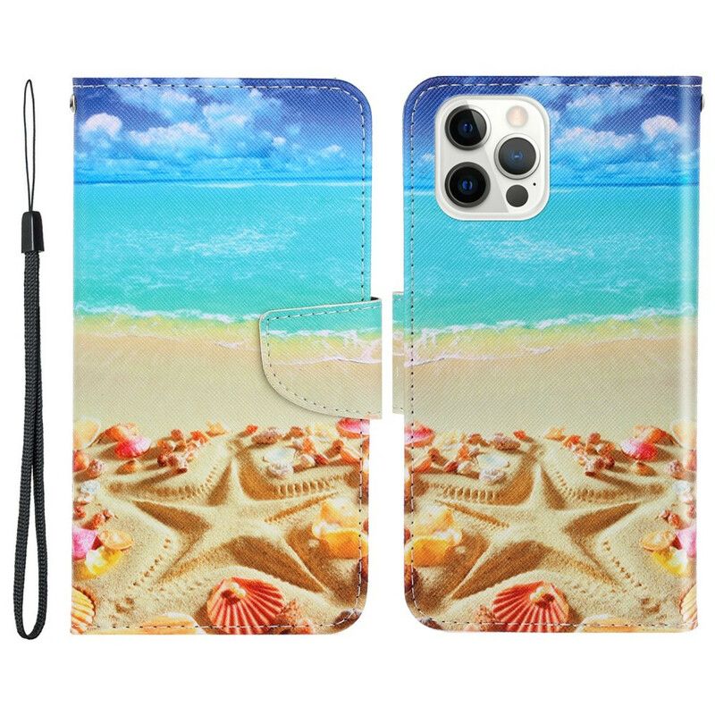 Flip Cover iPhone 13 Pro Strappy Beach