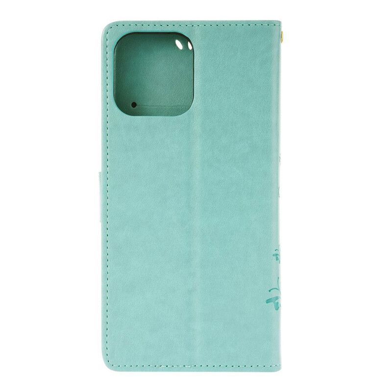 Flip Cover iPhone 13 Pro Strappy Grafiske Blomster