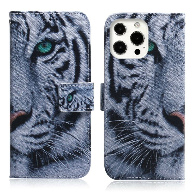 Flip Cover iPhone 13 Pro Tiger Face