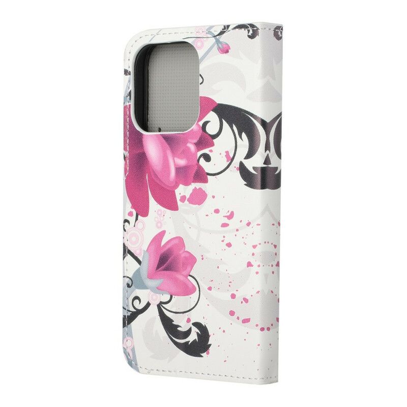 Flip Cover Til iPhone 13 Pro Tropiske Blomster