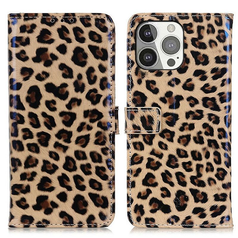 Læder Cover iPhone 13 Pro Leopard