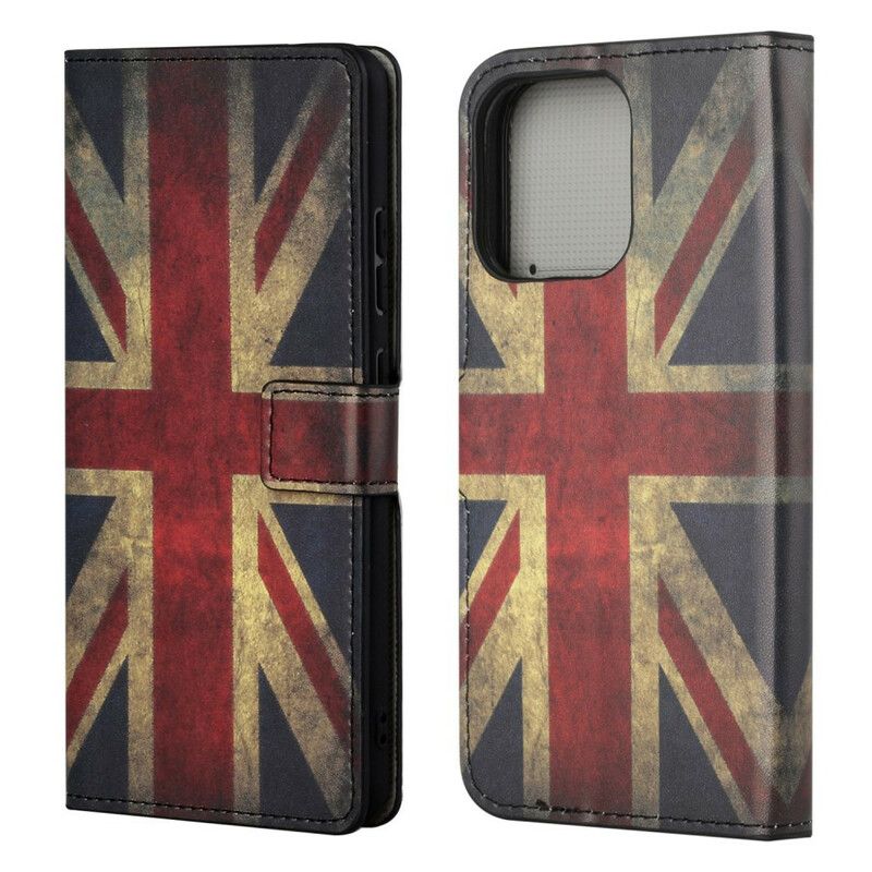 Læder Cover iPhone 13 Pro Telefon Etui Englands Flag