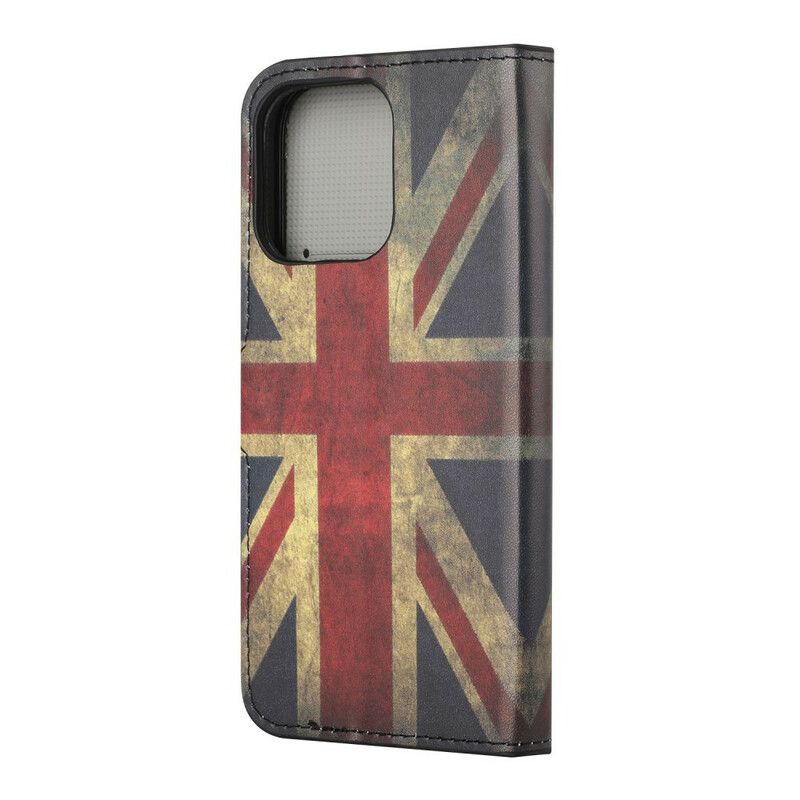 Læder Cover iPhone 13 Pro Telefon Etui Englands Flag