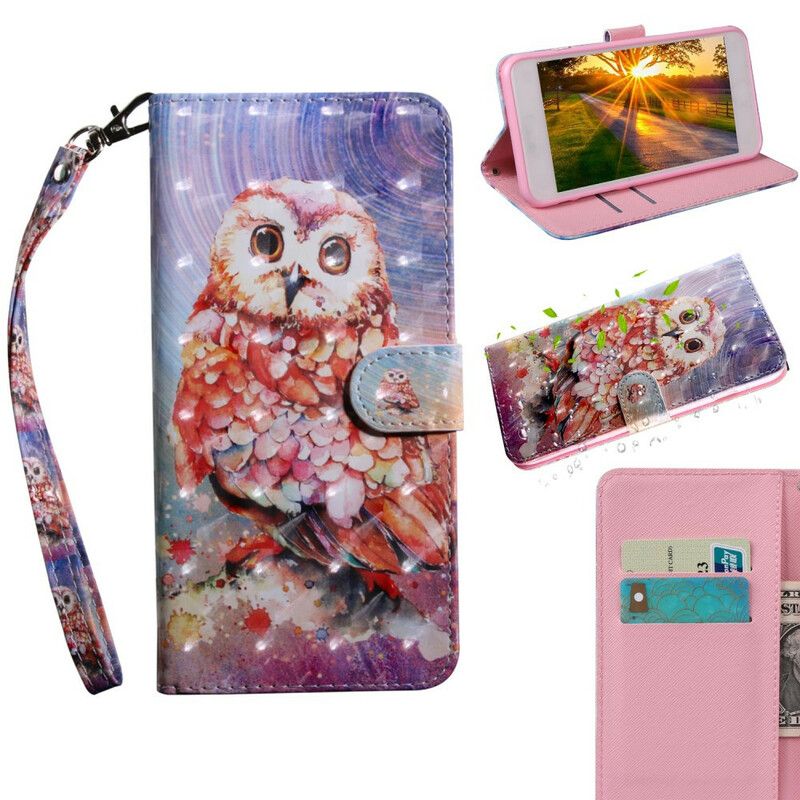 Læder Cover iPhone 13 Pro Telefon Etui Light Spot Germain The Owl