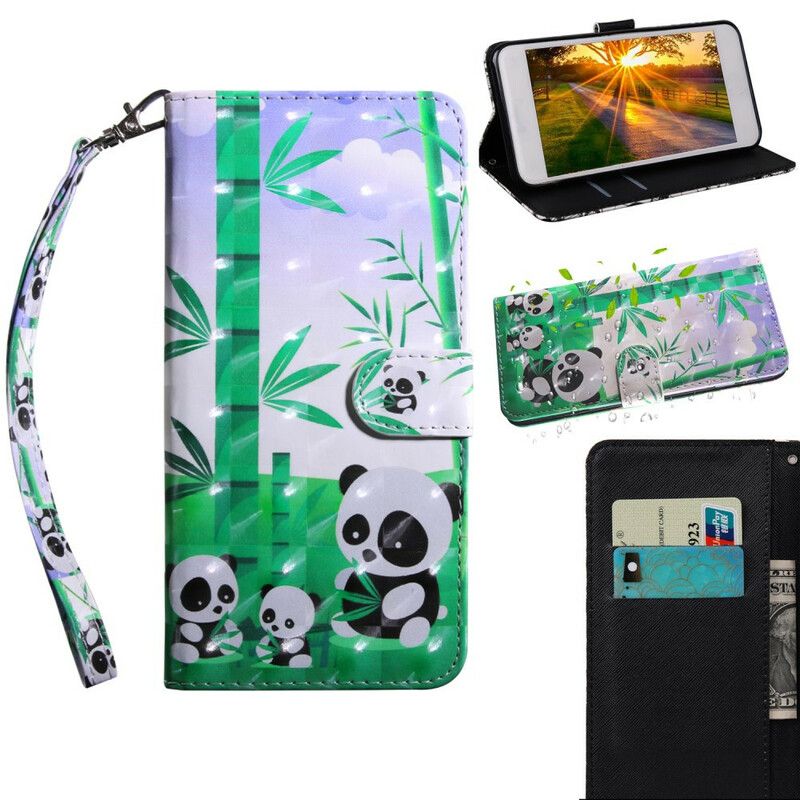 Læder Cover iPhone 13 Pro Telefon Etui Light Spot Pandas