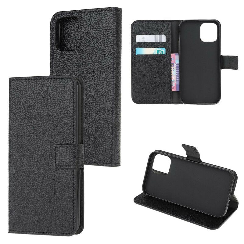 Læder Cover iPhone 13 Pro Telefon Etui Litchi Grain Lædereffekt