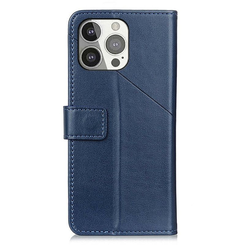 Læder Cover iPhone 13 Pro Telefon Etui Rivet X Design